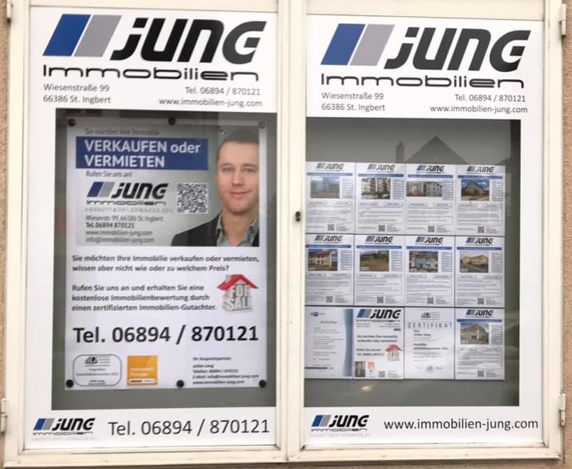 Neue Werbefläche von Jung Immobilien in der St. Ingberter Poststraße